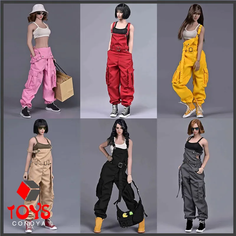 

CHILI TOYS CL005 1/6 Female Rompers Camisole Set Vest Bib Pants Clothes Model Fit 12-inch Soldier Action Figure Body Dolls