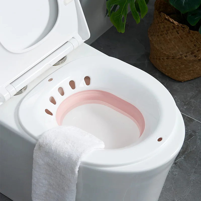 Sits Bath for Hemorrhoids, Sits Bath for Toilet Seat, Postpartum Care, Sits Bath Kit for Women, Collapsible, Flusher Hose