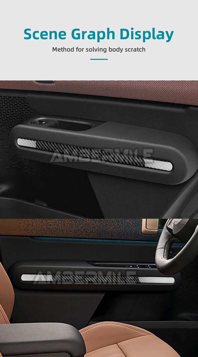LHD RHD für Mini Countryman U25 2024 2025 Autotür-Dekorstreifen Innenaufkleber, echtes weiches Kohlefaser-Panel, 4 Stück/Set – Detail 9