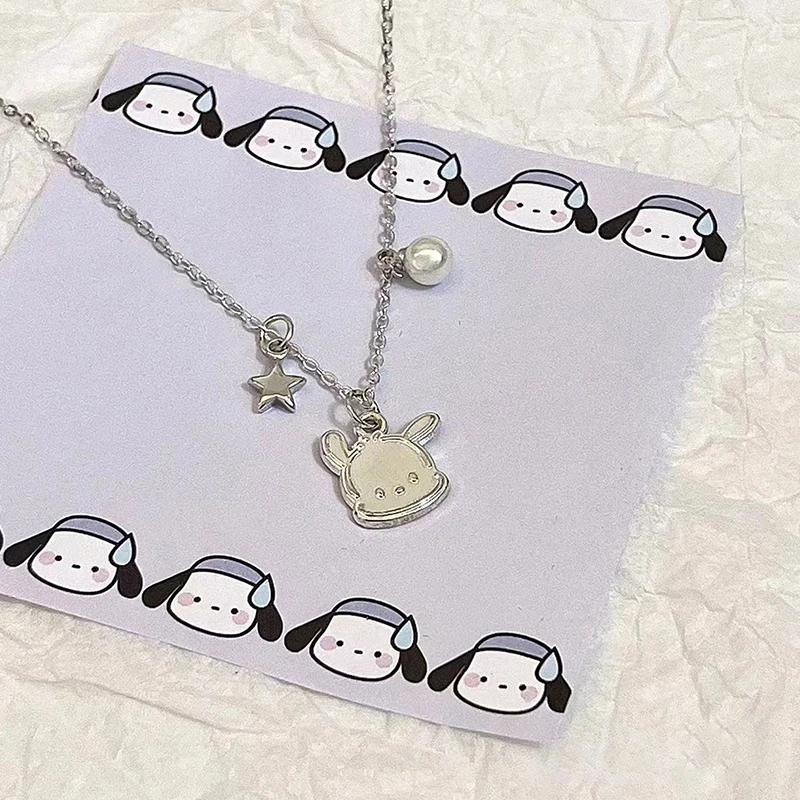 

1 шт. аниме Sanrio, фигурка, браслет, ожерелье, сплав, бейдж, мультяшный кулон, веревка, ожерелье, браслет для женщин, ювелирные изделия, подарок