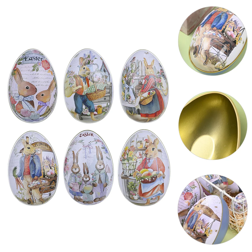 6 Pcs Bulk Ornaments Festival Candy Case Spring Decor Gift Box Regali Bulk Cookie Lattine Cartone Scatola Di Uova Di Pasqua