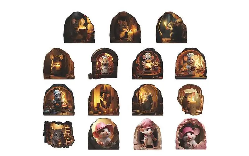 

Настенная Наклейка с отверстием для мыши, съемная Настенная Наклейка с отверстием для крысы, Рождественский Декор, забавная Настенная Наклейка с отверстием для мыши, водонепроницаемые аксессуары для дома