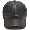 2025 New Style Men Brown Cow Leather Baseball Outdoor Real Leather Retro Hat Adjustable Real Cowhide Leather Baseball Cap 4