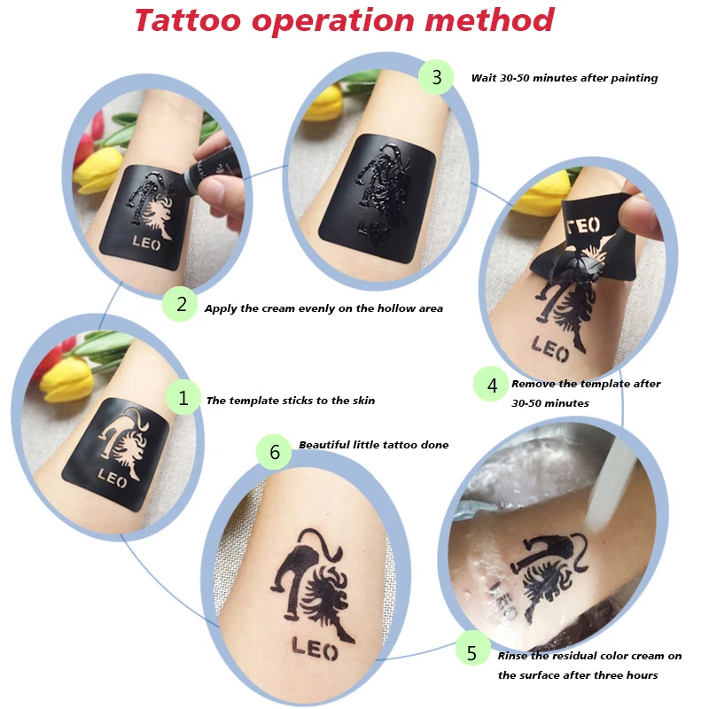 Tattoo Ink Tattoo Ink Pigment Tattoo Ink Kit Henna Cones Tattoo Transfer Cream 10ml/Bottle Liquid Tattoo Paste Henna Cones Indian Tattoo Cream For Temporary Sticker Body Paint Body Art Supply Accessories