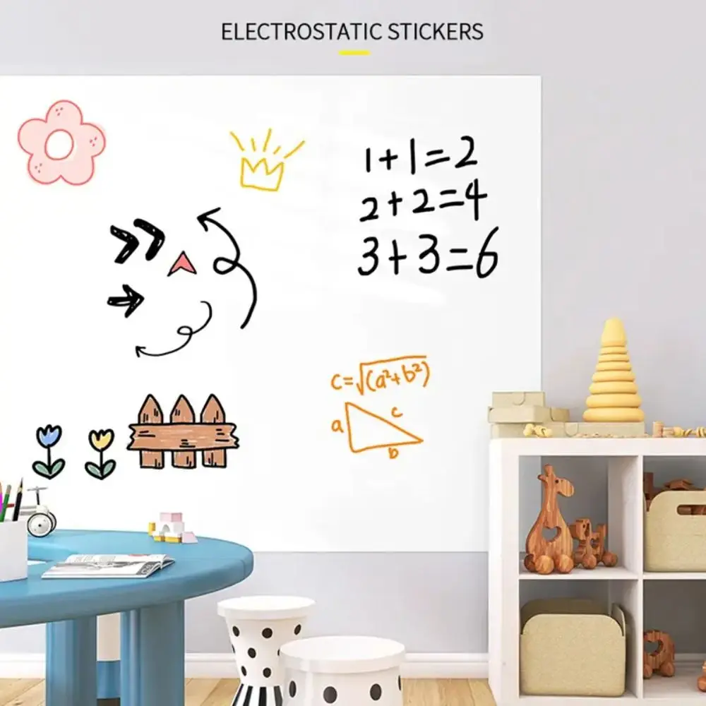 Electrostatic Whiteboard Sticker Reusable Removable Teaching Graffiti Drawing Board Household PP Erasable Whiteboard - 4