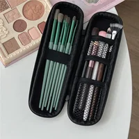 Black Cosmetic Storage Bags Waterproof Double Zipper Makeup Brushes Case Women Bag Portable Travel Brush Holder Pen case Box 4