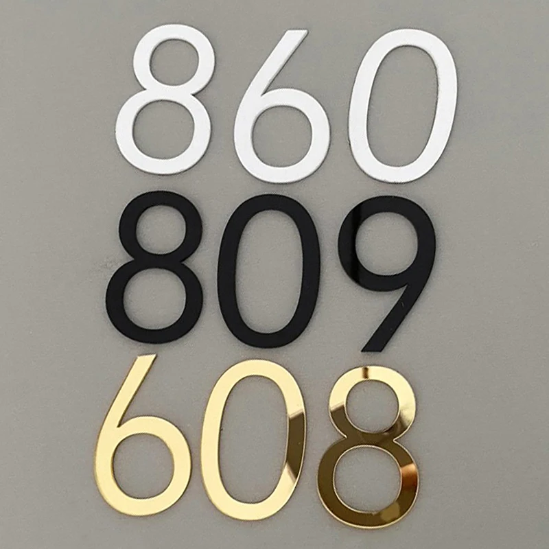 Números De Puerta Autoadhesivos - Pack De 10 Cifras (0-9), 10 Cm, Color Negro - Para Casa, Oficina, Buzón