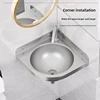 304 Stainless Steel Triangular Sink Scratch-Resistant Corner Washbasin Compact Wall-Mounted Sink for Small Spaces 6