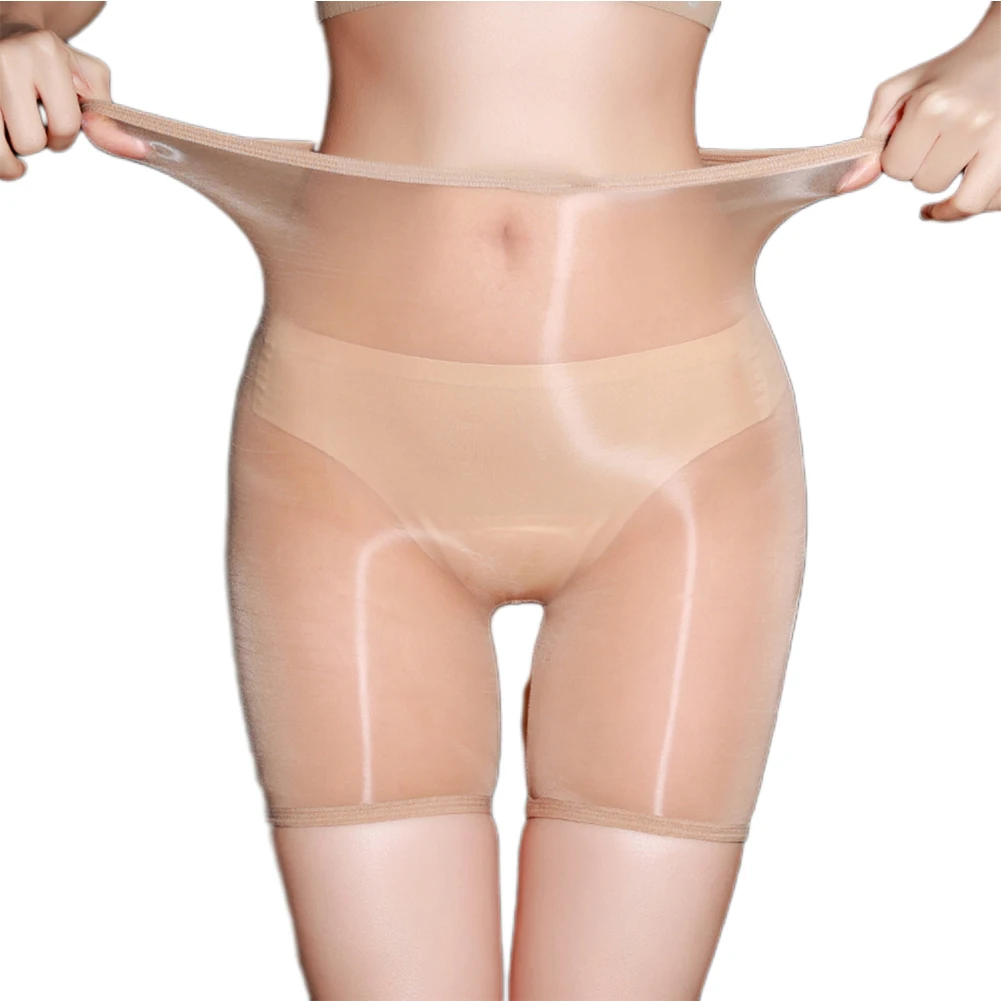 Men Women Oil Shiny Lingerie Safety Shorts Underwear Leggings