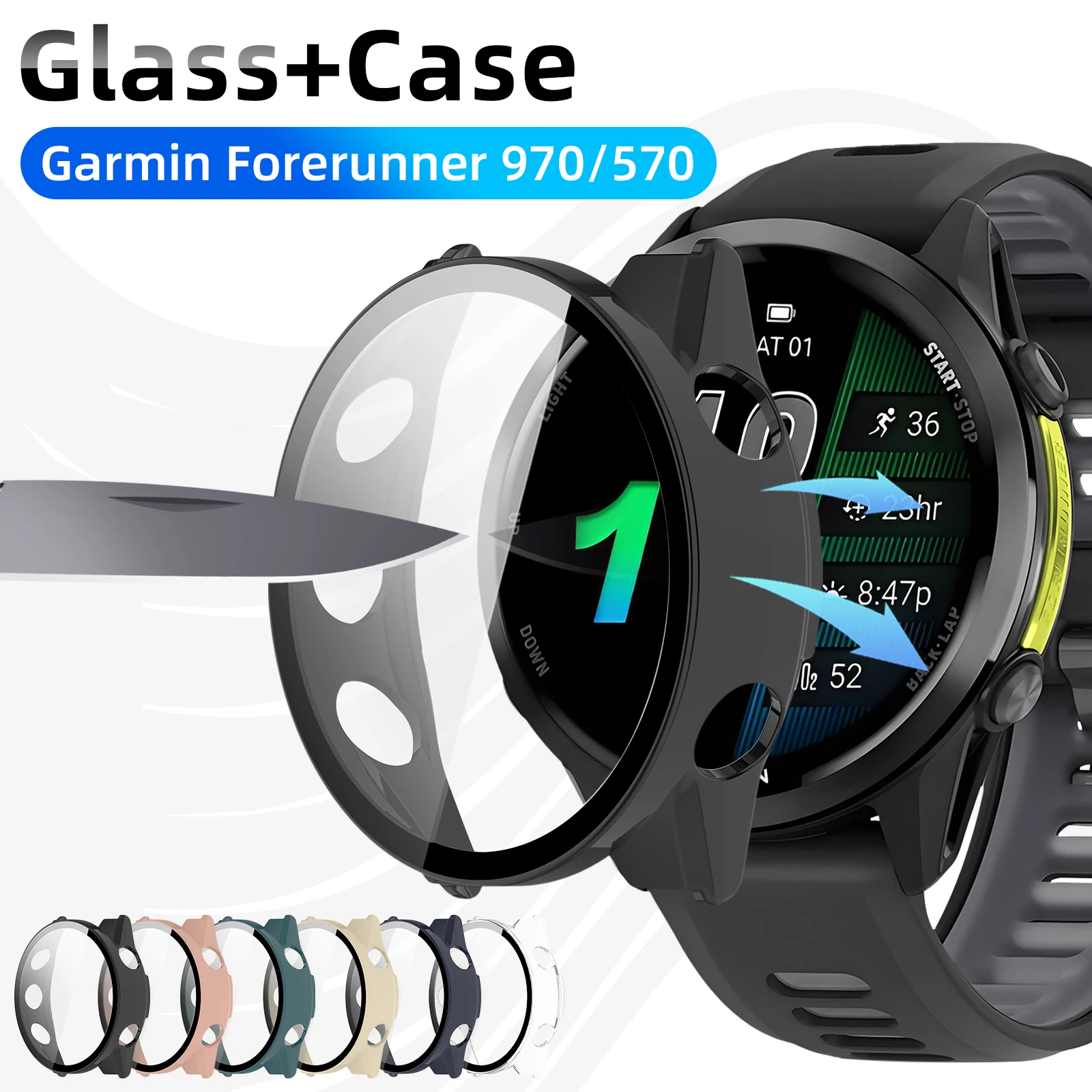 Durable Tempered Glass Screen Protector & Hard PC Protective Bumper Combo