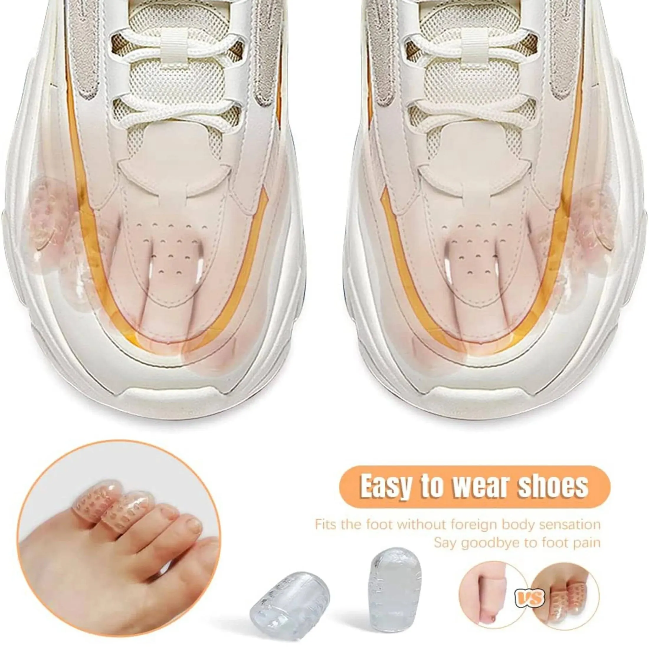 Silicone Toe Protector 20pcs Transparent Breathable Silicone Toe Protectors Prevent Blisters Calluses Corn Comfortable High Elasticity