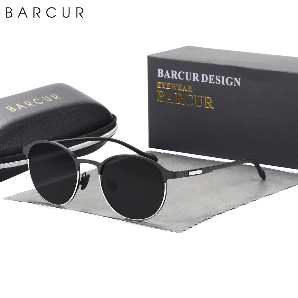 Barcur tr90 tempel sonnenbrille frauen polarisiert mode sonnenbrille fahren rund damen sonnenbrille – Detail 3
