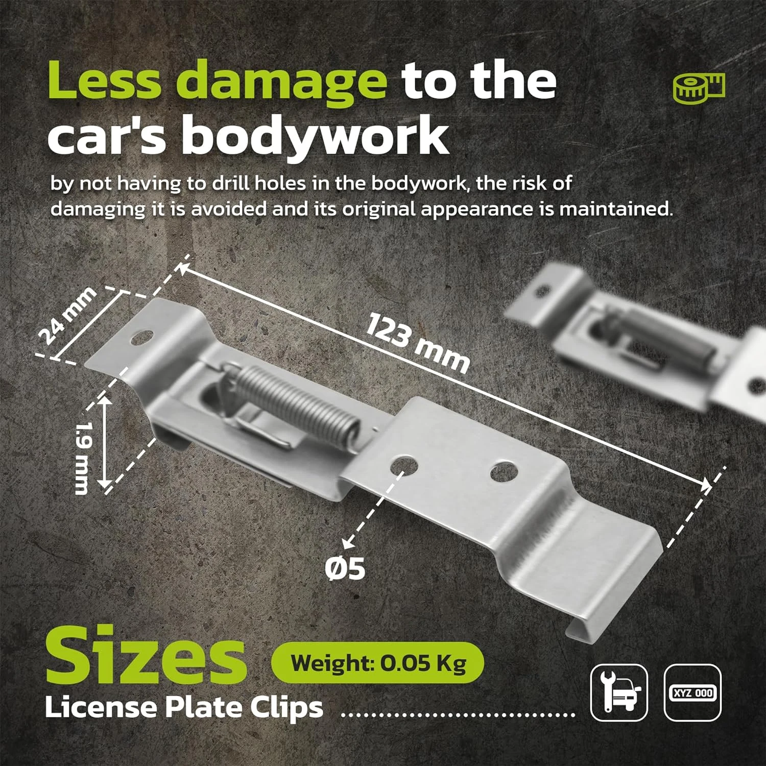 Carpoint Kentekenplaatklemmen Set 4-delig | - Kentekenplaat houders
