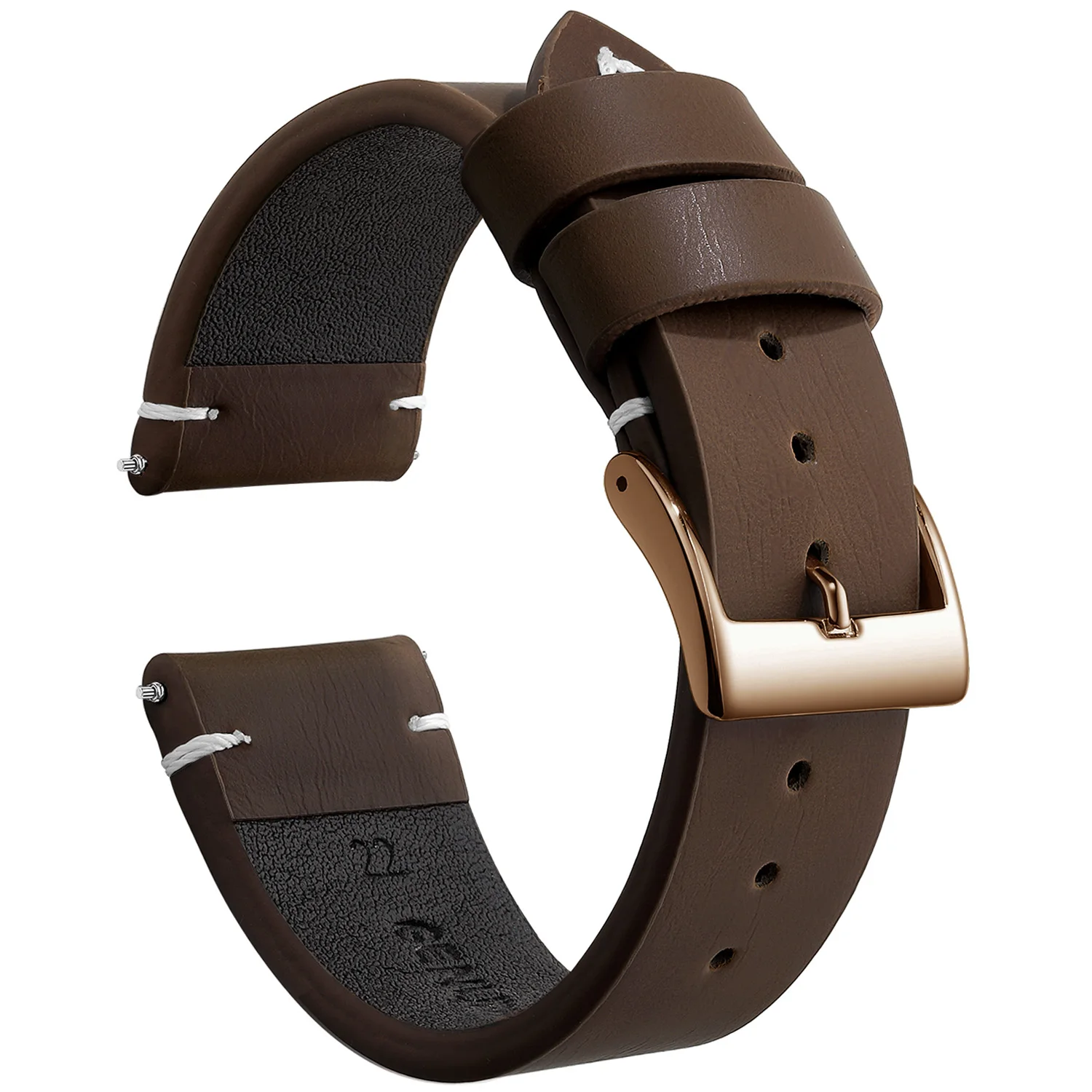 Vintage Leather Watch Band Strap with Stainless Steel Buckle