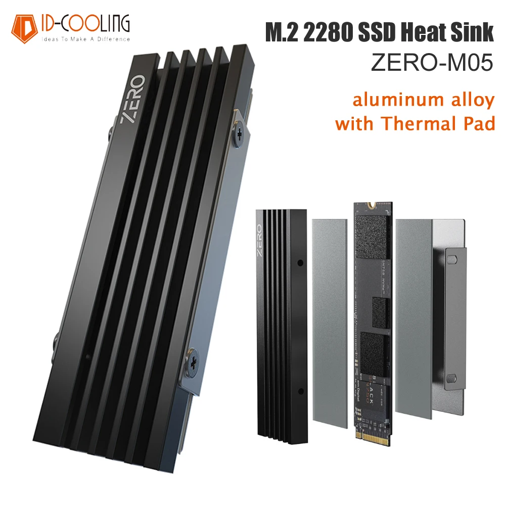 Refrigeração-cooling Vest com Almofada Térmica Arrefecimento em Liga de Alumínio Dissipador de Calor M.2 2280 Ssd Zero M05 Nvme M.2 2280 Ssd id - Imagem 4