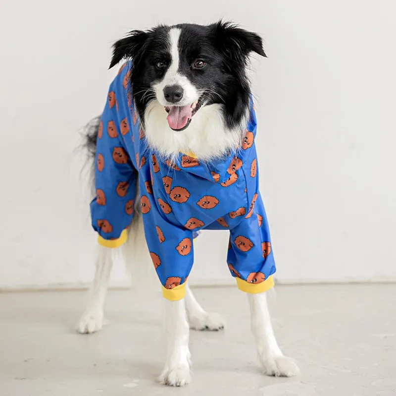 Cartoon Style Raincoat For Dogs With Convenient Zipper