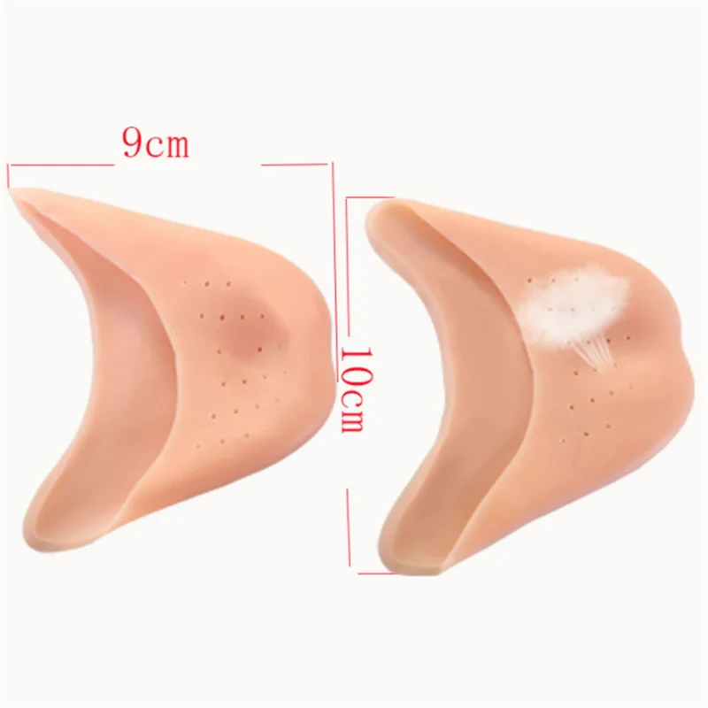 1 Pair Silicone Gel Dance Point Pads for Ballet Dancing Foot Tip Protector with Air Hole Breathable Sole Shock Absorbing Inserts