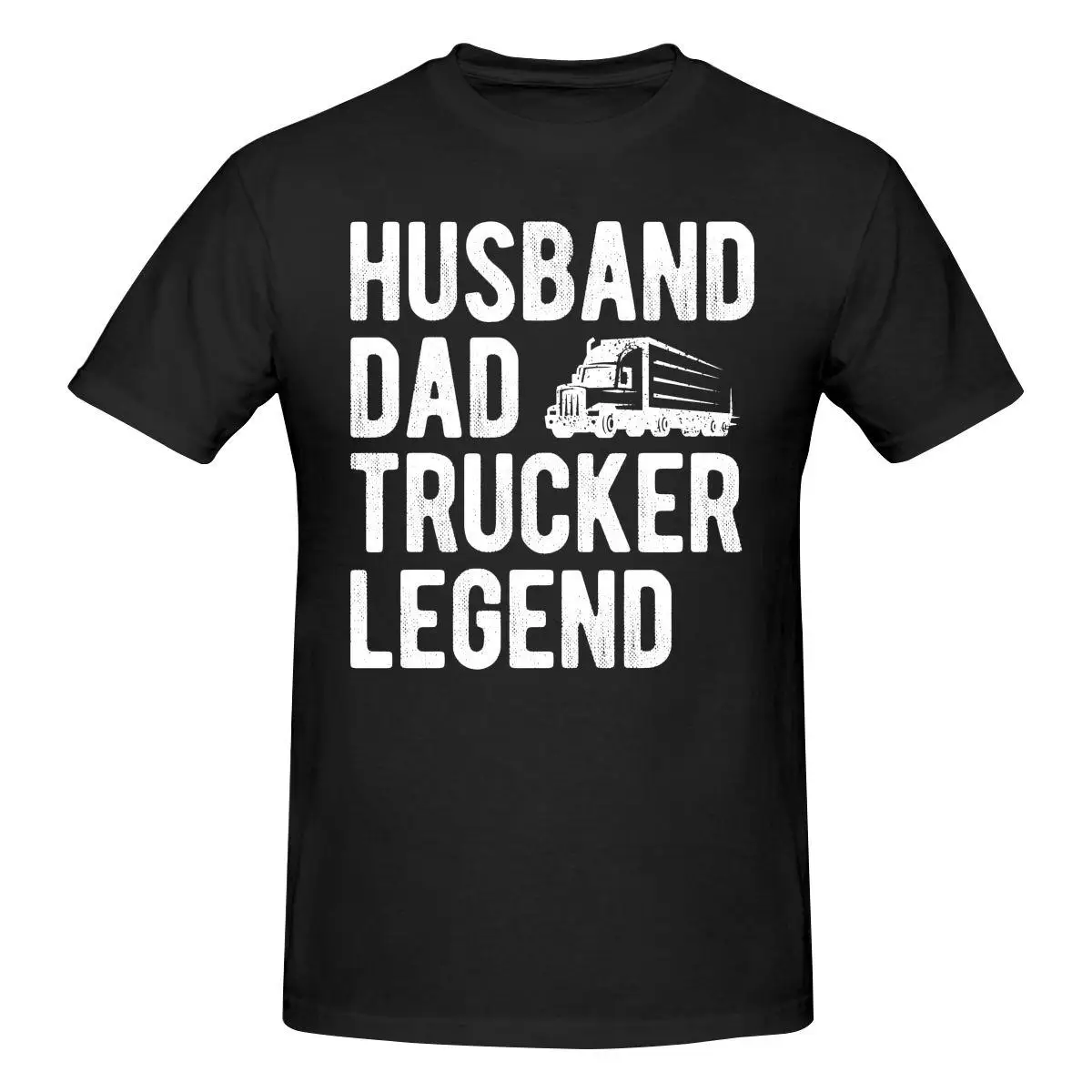 

Husband Dad Trucker Legend T Shirt Cotton Short Sleeve Custom Men T Shirt