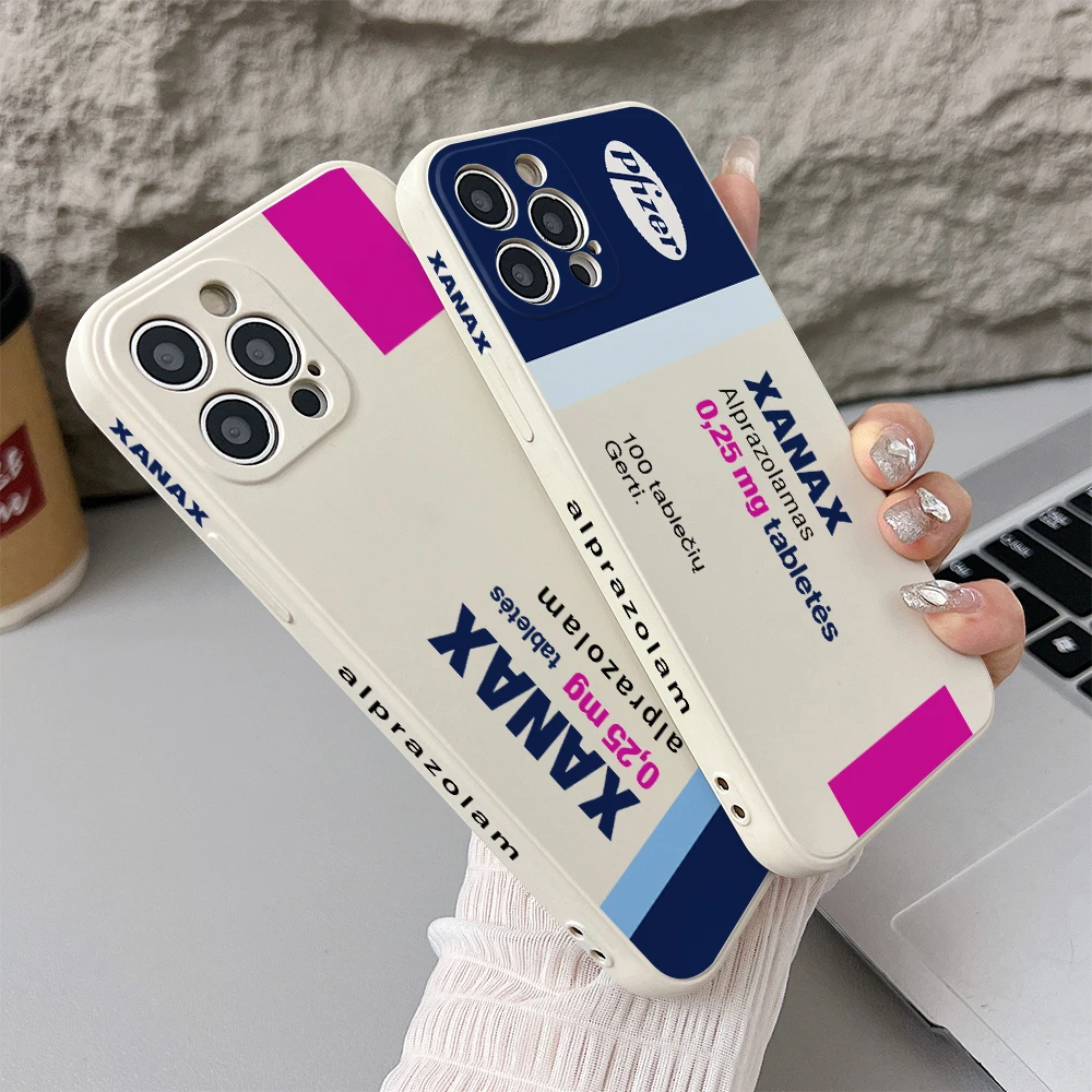 XANAX Box Phone Case for iPhone 16 15 14 Plus 13 12 Mini 11 Pro