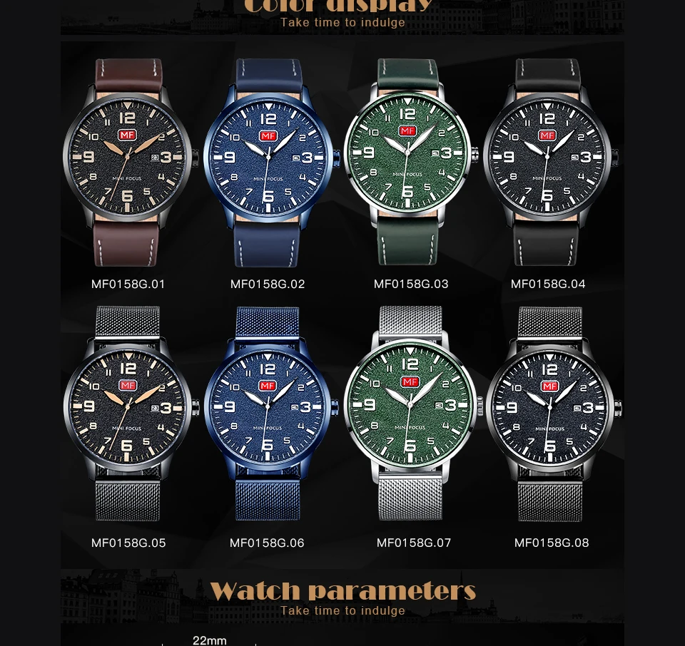 MINI FOCUS Quartz Watch for Men Waterproof_voghion.com