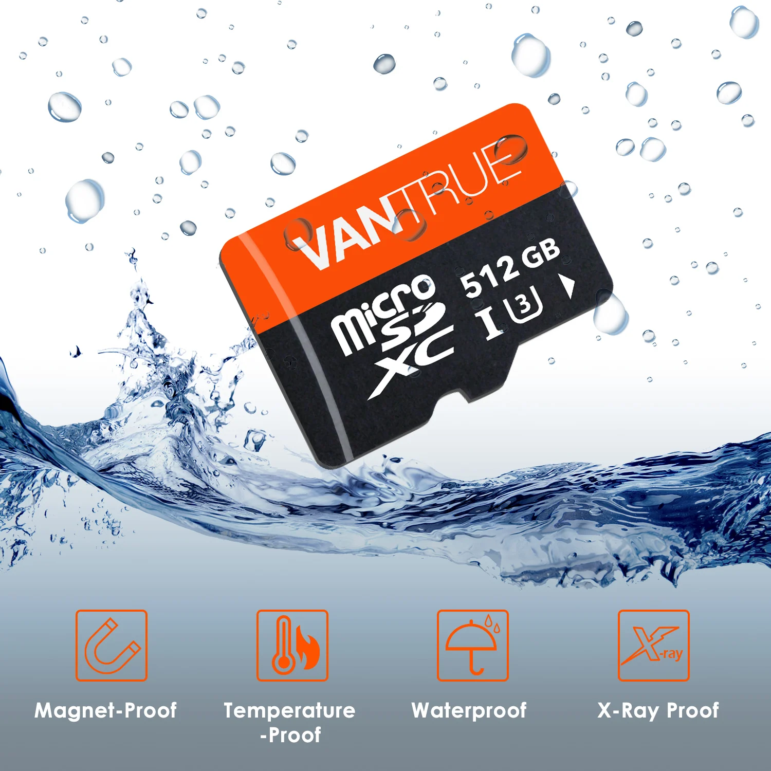 Vantrue- ķ GPS ̼, 512G 256G 128G 64G TF SD ī  U3 V30 Ŭ 10 4K UHD   