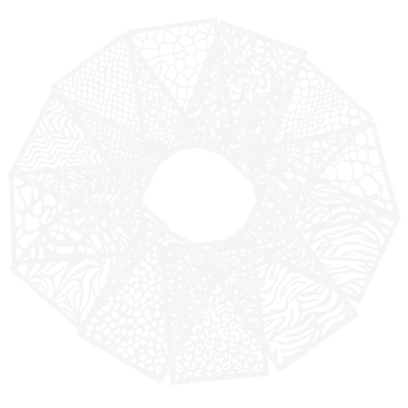 

12 Pcs Leopard Print Spray Stencil Fresh Cheese Plastic Painting Stencils Hollow Out