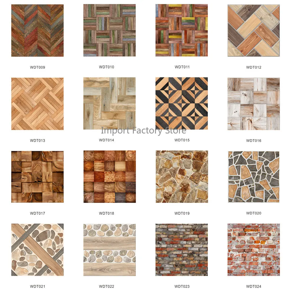 

20PC Simulated Wood Grain Tile Sticker Vintage Brick Pattern Floor Sticker Home Decoration Renovation Self-adhesive DIY Stickers