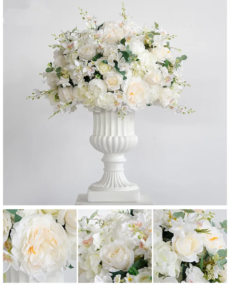Wedding Party Decoration Artificial Flower In The White Ceramic Kettle Pot 88887 main image 0