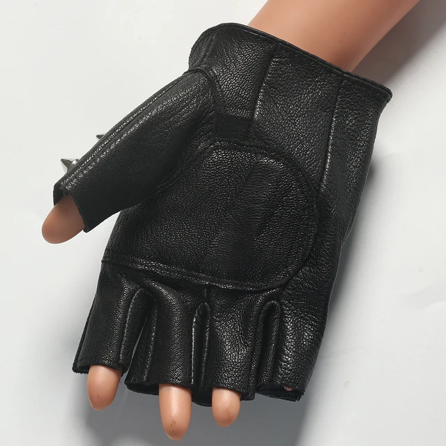 Gants Steampunk Demi-doigts En PU Cuir - Style Punk Rock, Unisexe, Pour Concerts, Cyclisme, Cosplay - 11