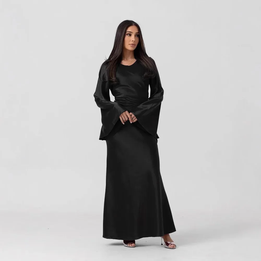 Eid Djellaba Dubai Abaya Maxi Dress for Women Muslim Jalabiya Kaftan Turkey Caftan Robe Belt Ramadan Femme Islamic Clothes Arab 2