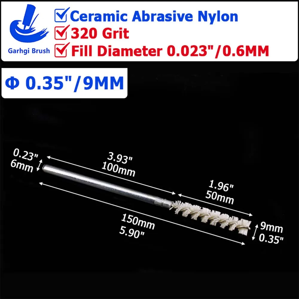 Ceramic Abrasive Nylon Tube Brushes for Surface Prep and Polishing