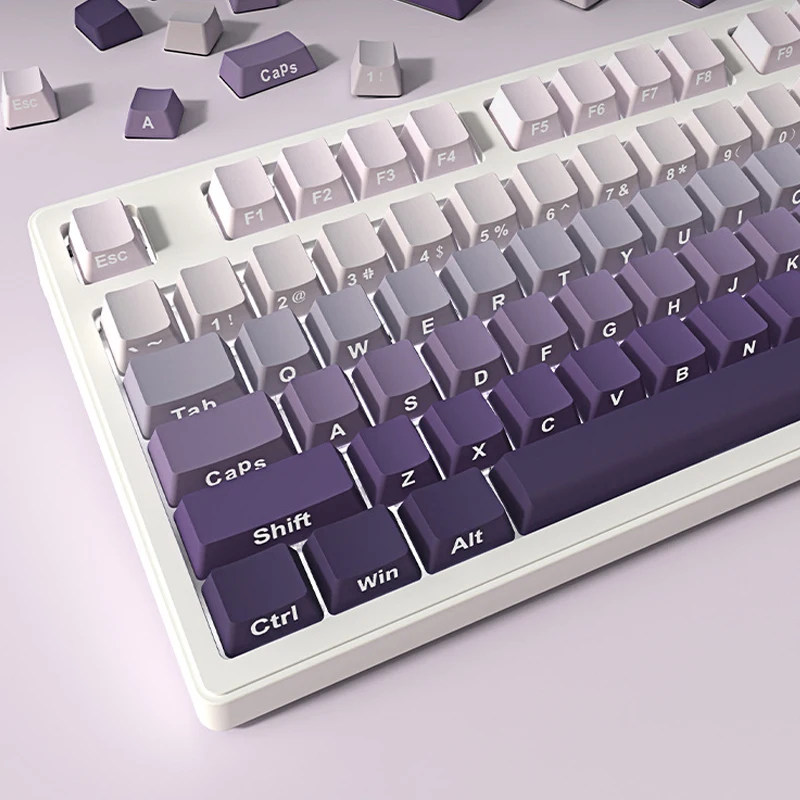 Lado Impresso Keycaps para Gateron Double Shot Pbt Keycaps Cherry mx Switches Perfil Oem Gradiente Roxo 136 Chaves