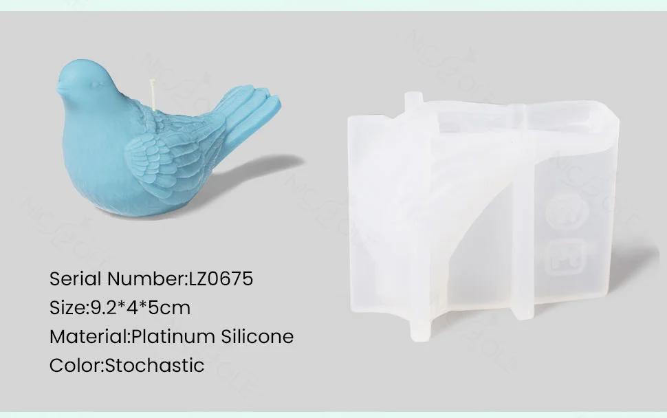 Description Picture 4 of itemBoowan Nicole Serenity Dove Candle Silicone Mold DIY Handmade Bird Candle Making Mold Home Decor
