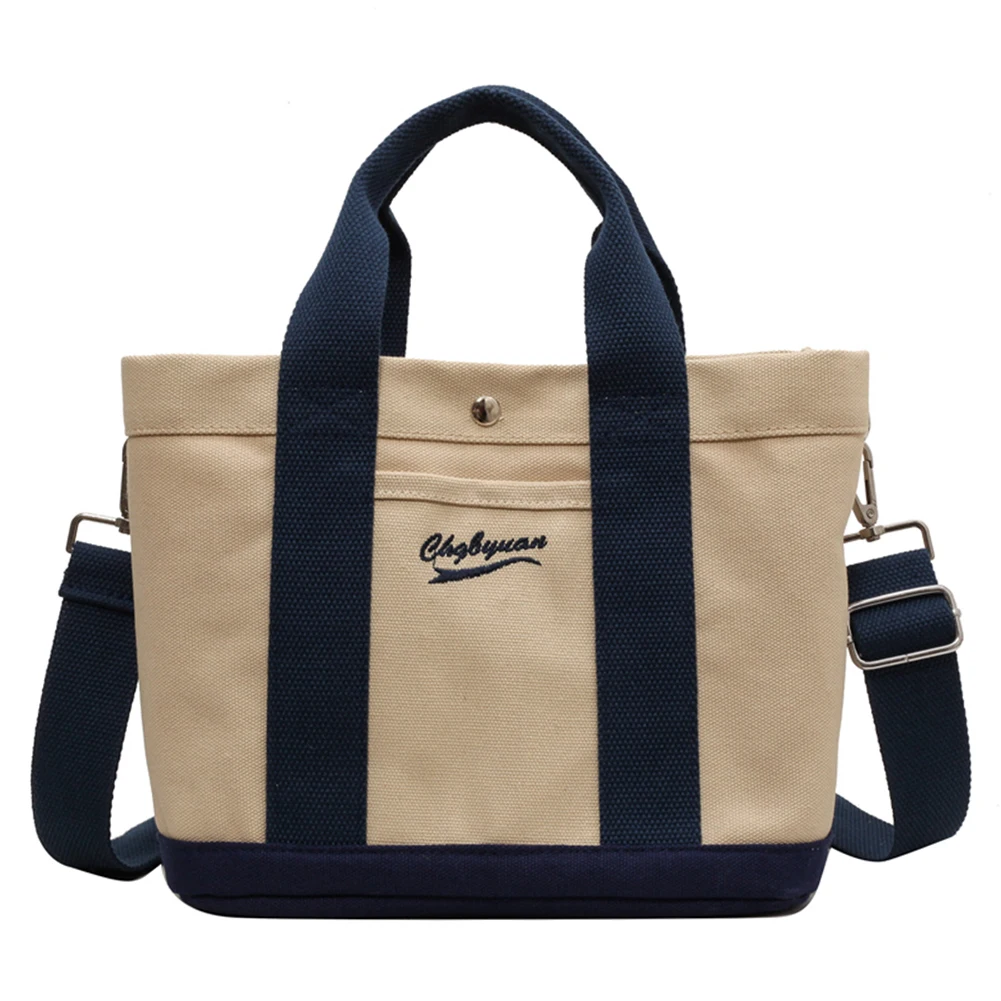 Women’s Canvas Tote Bag, Wide Adjustable Strap Shoulder Handbag_voghion.com