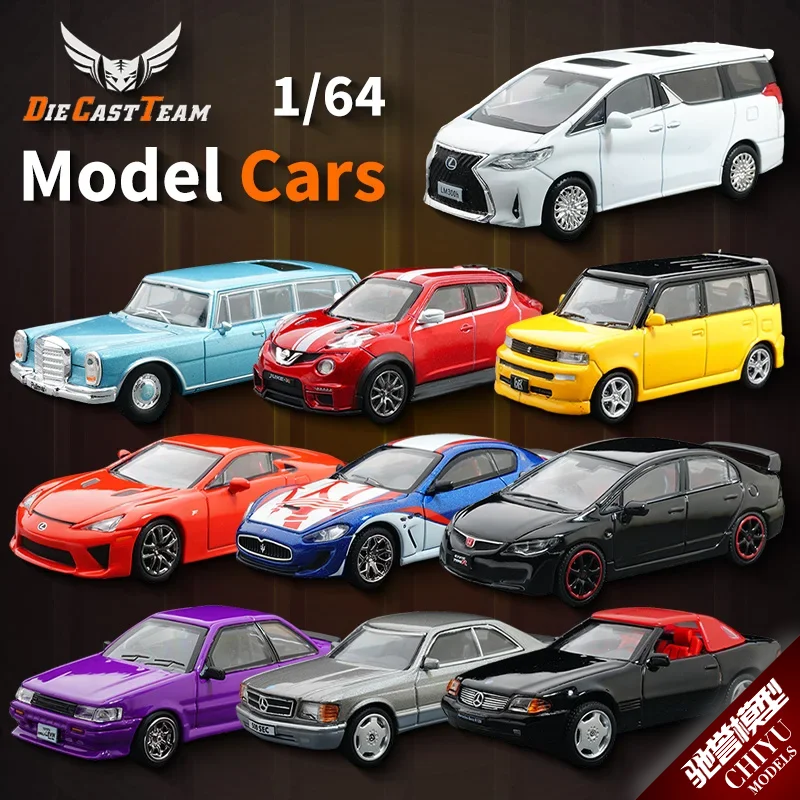 DCT 1/64 Model Cars with Display Box LEXUS LFA TOYOTA bB Peugeot 505SW HONDA CIVIC JUKE-R Diecast Alloy Small Scale Miniature
