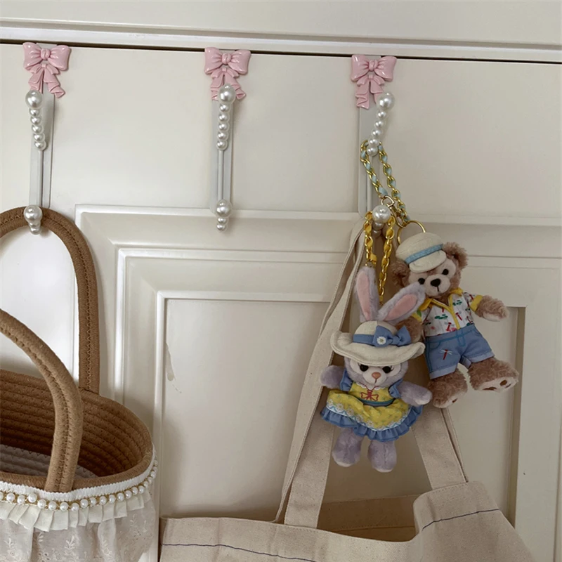 Iron Hook French Bow Pearl Double Door Rear Hangers Cabinet Door Clothes Hook Kitchen Hanger Rack Home Decor Organization