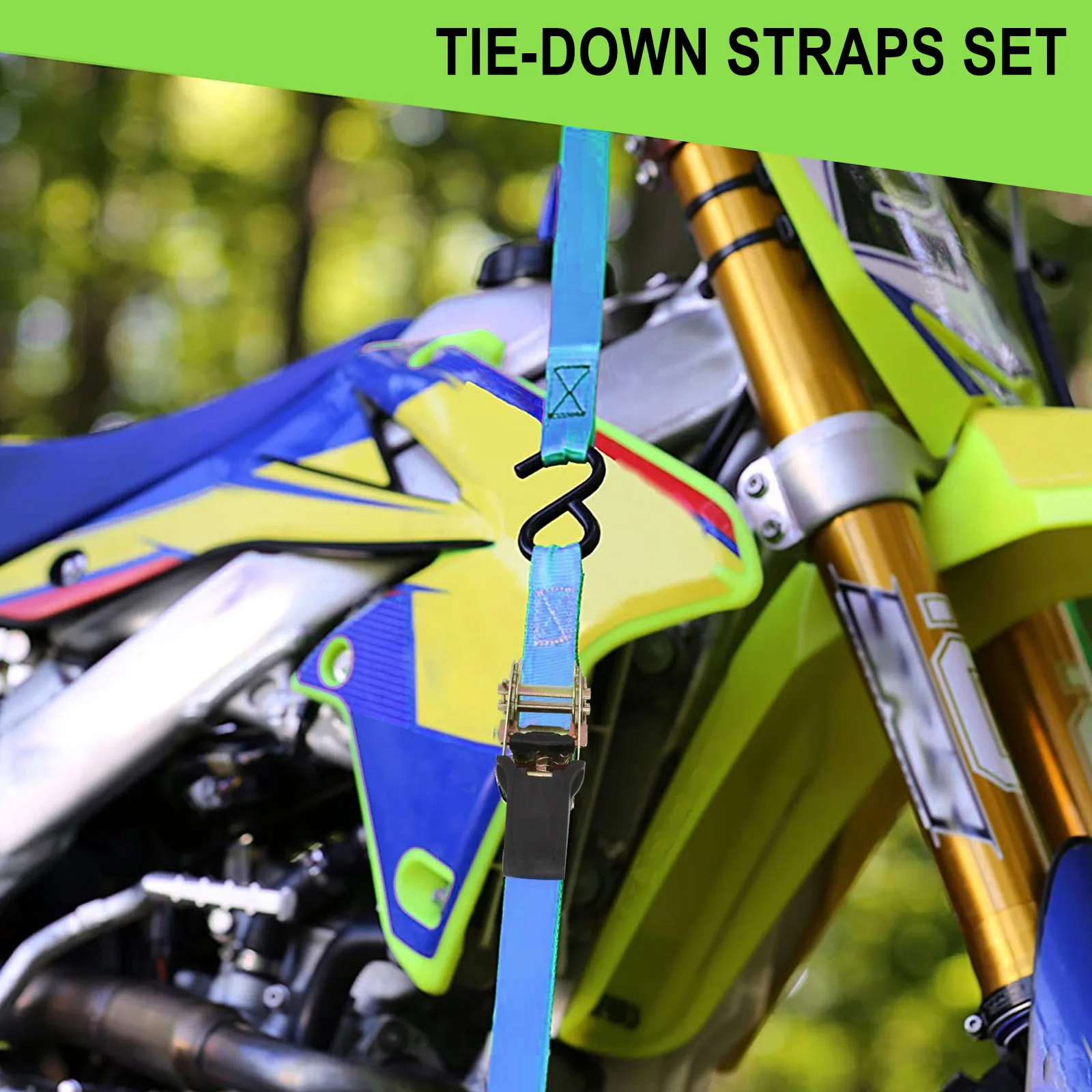 Portable Auto Luggage Lashing Strap Trailer Ratchet Tie Down Strap Hook Brake Binding Belt For Motorcycle Heavy-Duty