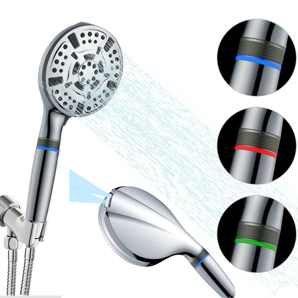 

10 Functions Shower Head Temperature Light Display Shower Set American Pressurized Shower Pressurized Filter Bathroom Accessorie