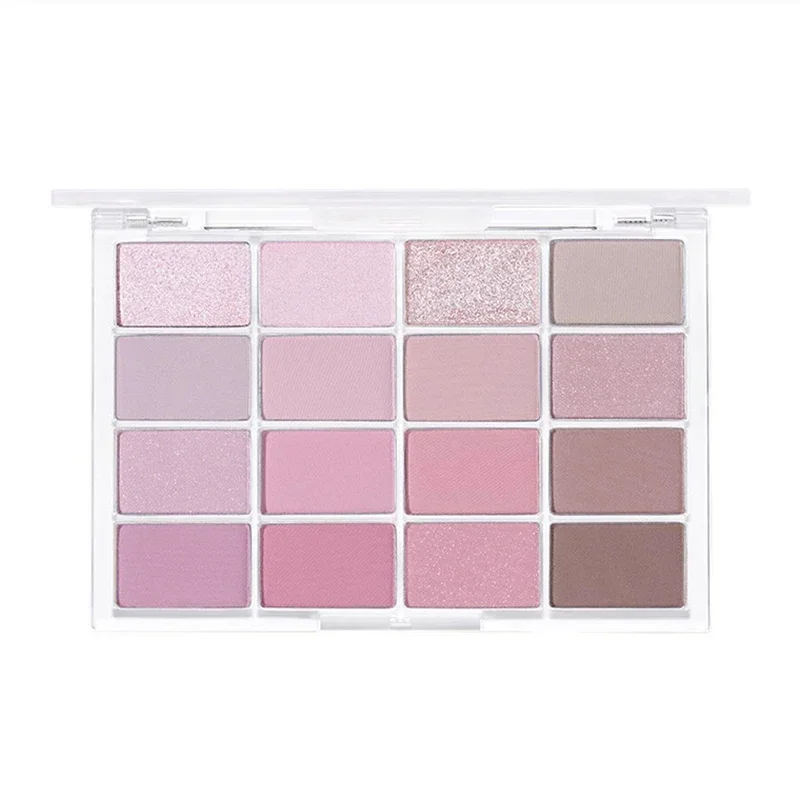 16 Farben Lidschatten Palette Rosé Puder Matt Und Glitzer Finish_voghion.com