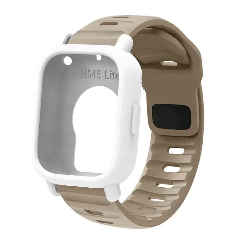 Silicone Strap & Bumper Cover for Smartwatch - Sporty Replacement Wristband Protector
