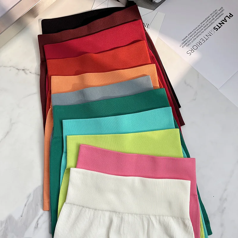 INLUMINE New Women Seamless Knit Sports Shorts High Waist Hip Lift Cycling Shorts Yoga Tight Pant Gym Fitness Leggings Women 3