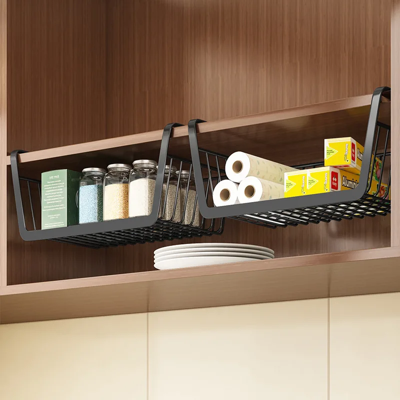 Hanging Basket Under Kitchen Cabinet Partition Wardrobe Storage Rack