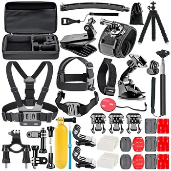 Kit di accessori per action camera 50 in 1 per GoPro Hero 11/10/9/8/7/6/5/4 GoPro Max Fusion Insta360 AKASO DJI Osmo Action Cameras