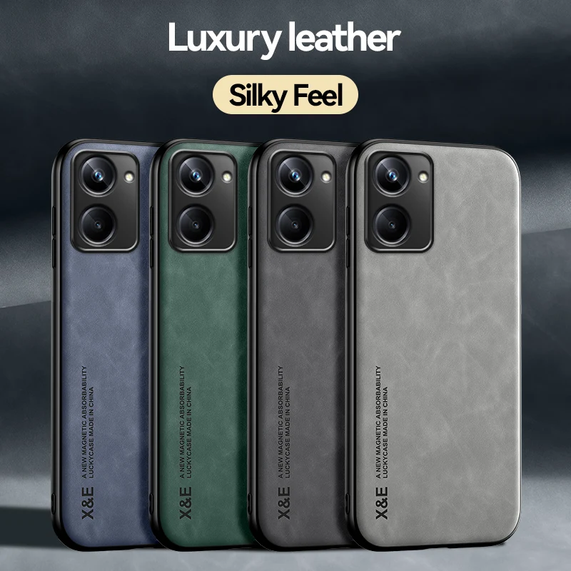 Retro Magnetic Suede Leather Case For Realme 10 Pro Plus Realme10 Pro Plus  5G 4G Shockproof Matte Silicone Soft Case Cover