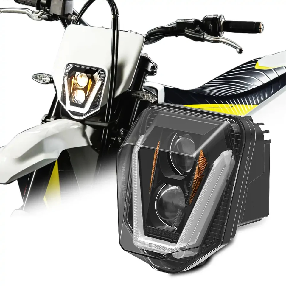USTPO Dirt Bike LED Headlight Kit - 3200LM Brightness With DRL For Husqvarna FE/TE Models (2017-2023), Supermoto & Enduro