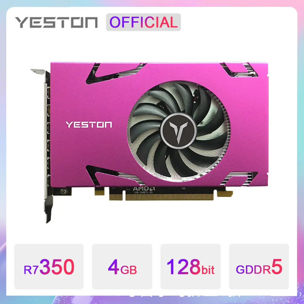 gpu computer YESTON Radeon R7 350 6 Mini DP Graphic Card Depth HDR GDDR5 4GB 128Bit GPU R7350 6MiniDP GA AMD Video Card Support Split Screen best graphics card for pc Graphics Cards