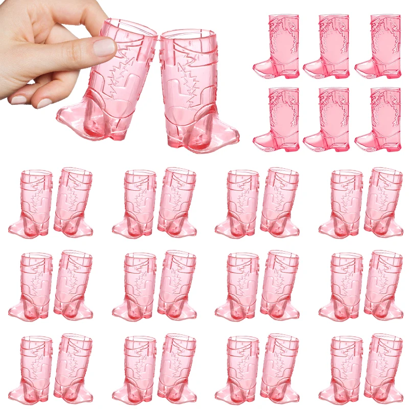 10 stücke Klar Boot Schnapsgläser Mini Kunststoff Tasse Cowboy Cowgirl Geburtstag Party Dekoration Hochzeit Bachelorette Party Liefert Geschenk – Detail 8