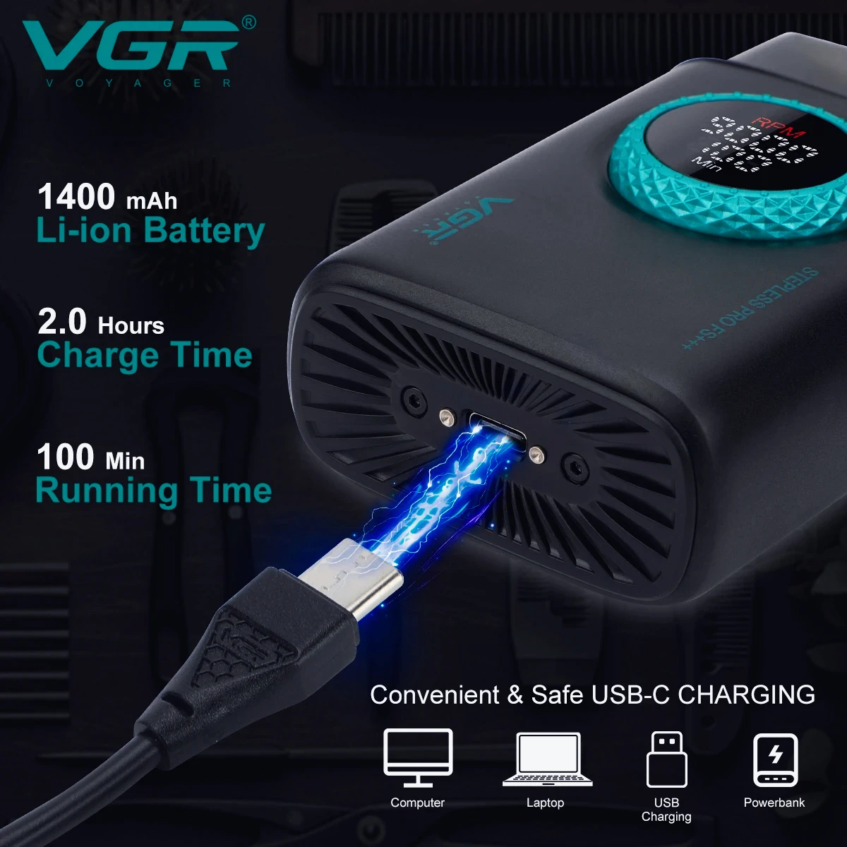 VGR مكينة حلاقه رجالي ماكينة حلاقة الشعر رجال مكين...