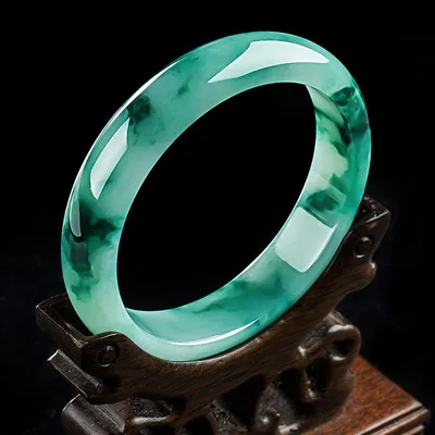 

zheru jewelry natural Burmese jadeite 54mm-64mm two-color bracelet elegant princess jewelry for mother to girlfriend