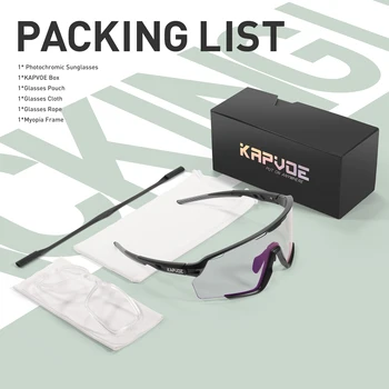 KAPVOE New Photochromic Cycling Glasses Men Women Clear Mountain Bike Sunglasses MTB Bicycle Riding Sports Triathlon Running 6